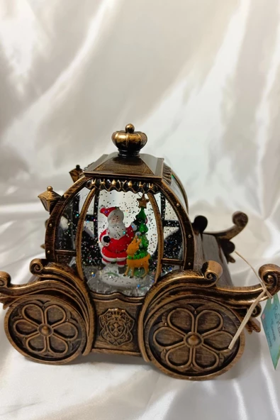 Yılbaşı Noel Fayton Tasarımlı Kar Küresi Noel Baba Karakter Işık kahve Yeni Yıl - 6