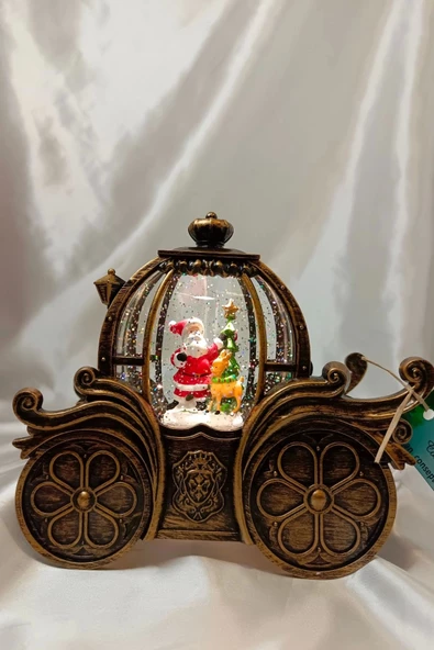 Yılbaşı Noel Fayton Tasarımlı Kar Küresi Noel Baba Karakter Işık kahve Yeni Yıl - 2