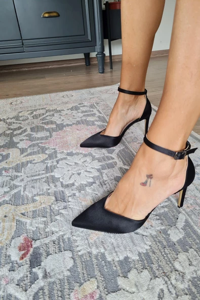 036 5469 Topukla Kadın Stiletto Bilekden Bağlamalı Abiye Ayakkabı - 10