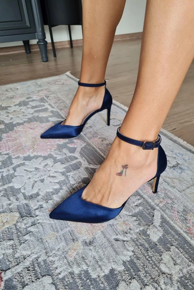 036 5469 Topukla Kadın Stiletto Bilekden Bağlamalı Abiye Ayakkabı - 6