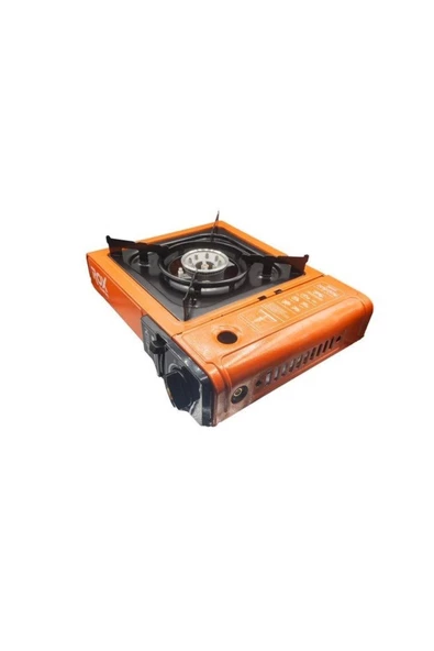 Rox Camping 0189 Tekli Portatif Kamp Ocak - Turuncu, Rüzgarlıklı, Ekstra Gaz Girişli - 2