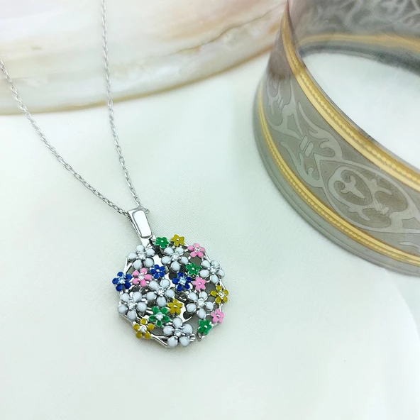 Vaoov 925 Ayar Gümüş Açılan İsimli Çiçek Kolye - Resim 6