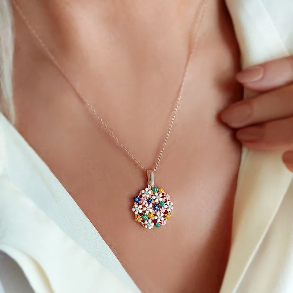 Vaoov 925 Ayar Gümüş Açılan İsimli Rose Çiçek Kolye - Resim 7