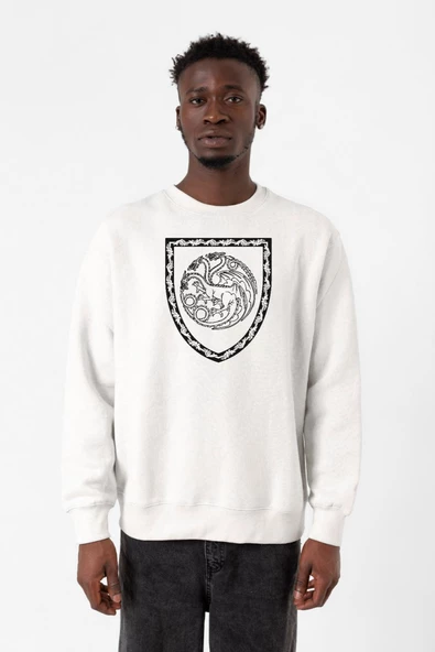 House Of The Dragon Targaryen Amblem Beyaz Erkek 2ip Sweatshirt