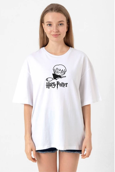 HP Fly Beyaz Kadın Oversize Tshirt