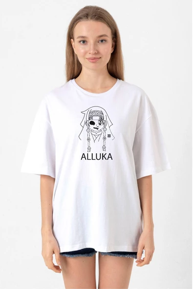 Hunter x Hunter Anime Alluka Beyaz Kadın Oversize Tshirt