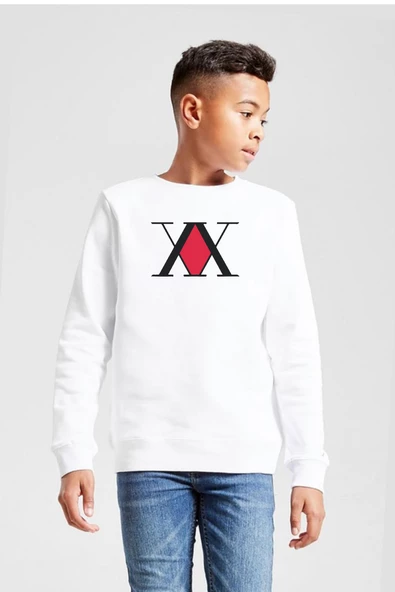 Hunter x Hunter Anime Logo Beyaz Çocuk 2ip Sweatshirt