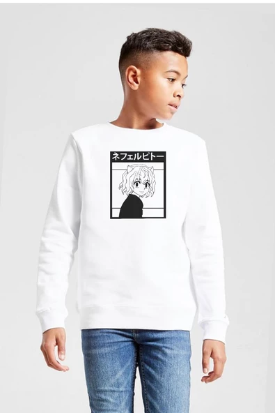 Hunter x Hunter Anime Neferpitou Beyaz Çocuk 2ip Sweatshirt ürün görseli 1