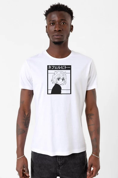 Hunter x Hunter Anime Neferpitou Beyaz Erkek Bisikletyaka Tshirt ürün görseli