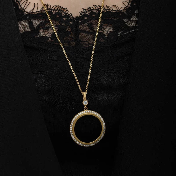 Lucky Life 925 Ayar Gumuss Gold Kaplama Yuvarlak Yarım Altın Takılabilen Lucky Life Lucky Life Lucky Life Kadın Kolye - 5