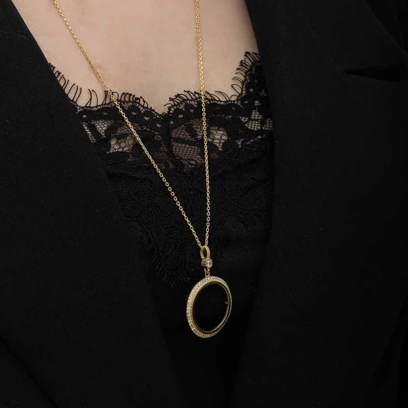 Lucky Life 925 Ayar Gumuss Gold Kaplama Yuvarlak Yarım Altın Takılabilen Lucky Life Lucky Life Lucky Life Kadın Kolye - 6