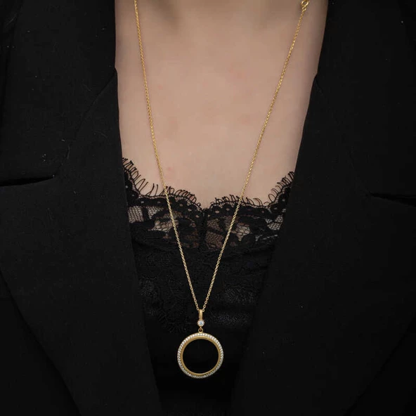 Lucky Life 925 Ayar Gumuss Gold Kaplama Yuvarlak Yarım Altın Takılabilen Lucky Life Lucky Life Lucky Life Kadın Kolye - 3