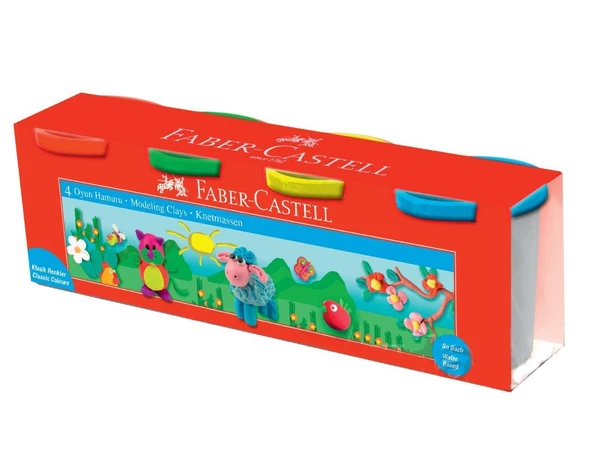 Faber Castell Oyun Hamuru 4 Renk 100 Gr Klasik Renkler