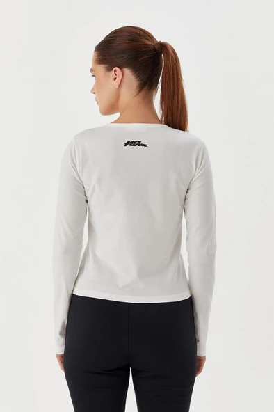 No Fear Kadın T-shirt Uzun Kollu Beyaz W500199 - 5