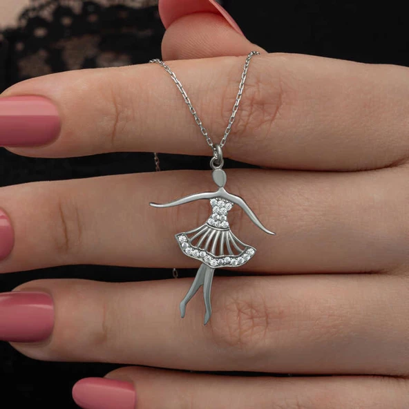 Lucky Life 925 Ayar Gumuss Balerin Lucky Life Lucky Life Lucky Life Kadın Kolye - 2