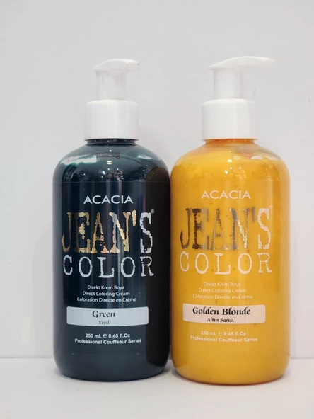 Jean's Color Yeşil-Altın Sarısı 250 ml 2li Set