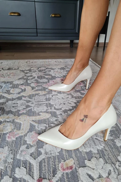 34IZ 65 Topukla Kadın İnce Topuklu Stiletto Gelin Abiye Ayakkabı - Resim 2