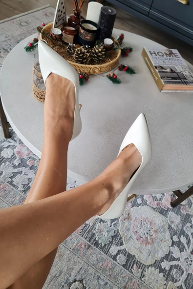 34IZ 65 Topukla Kadın İnce Topuklu Stiletto Gelin Abiye Ayakkabı - Resim 3