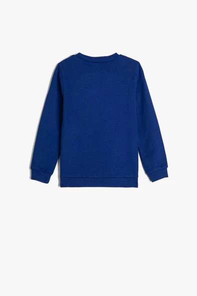 Koton Erkek Bebek Sweatshirt Dinozor Baskılı Bisiklet Yaka Uzun Kollu Şardonlu Pamuklu - 2