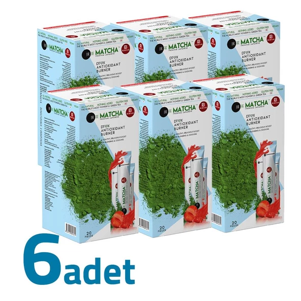 Matcha Premium Japanese Maça Çayı Çilekli Orijinal Bandrollu 20Ad X 6Kutu