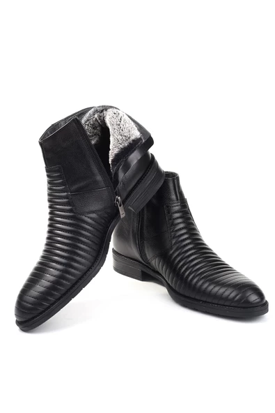 Smart 1049 Erkek Hakiki Deri Günlük Kürklü Bot - Resim 5