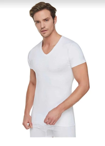 TUTKU 0107 ERKEK RİBANA V YAKA FANİLA 10 ADET - Resim 2