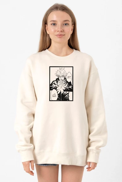 Jujutsu Kaisen Anime Satoru Gojo Lets Get A Little Crazy Ekru Kadın 2ip Sweatshirt