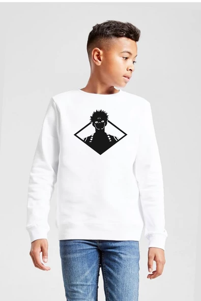 Jujutsu Kaisen Anime Sukuna White Head Beyaz Çocuk 2ip Sweatshirt