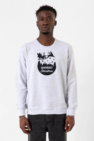 Merry Christmas Sleigh Karmelanj Erkek 2ip Sweatshirt ürün görseli 1