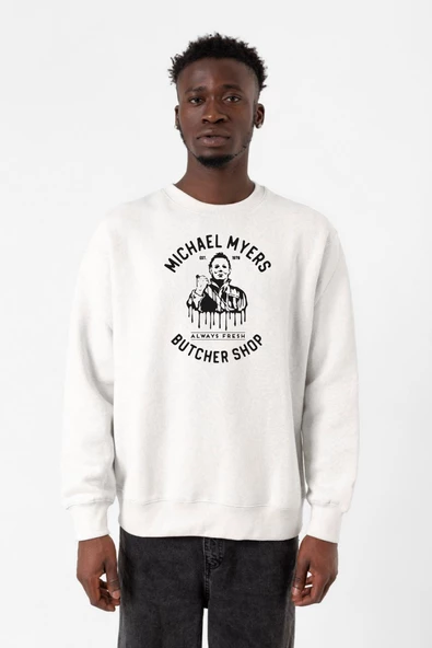 Michael Myers Butcher Shop Beyaz Erkek 2ip Sweatshirt