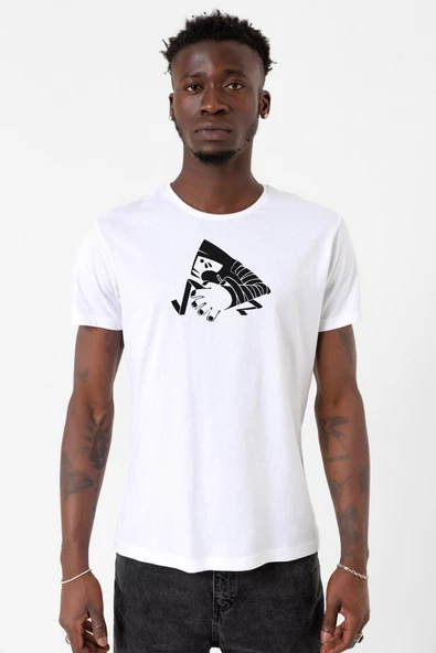 Monogatari Anime Suruga Monkey Symbol Beyaz Erkek Bisikletyaka Tshirt ürün görseli