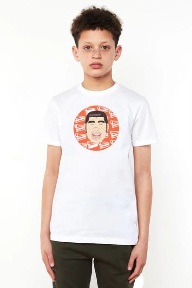 Monogatari Anime Takeo Gouda Circle Poster Beyaz Çocuk Bisikletyaka Tshirt