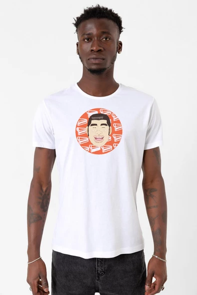 Monogatari Anime Takeo Gouda Circle Poster Beyaz Erkek Bisikletyaka Tshirt