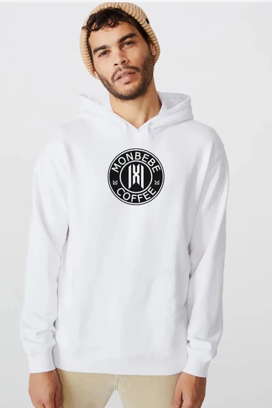Monsta X Monbebe Coffee Beyaz Erkek 3ip Kapşonlu  Sweatshirt