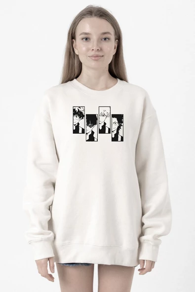 My Hero Academi Anime Class 1A Boys Beyaz Kadın 2ip Sweatshirt