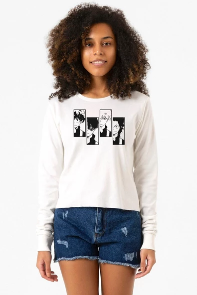 My Hero Academi Anime Class 1A Boys Ekstra Uzunkol Sweatshirt Ekru