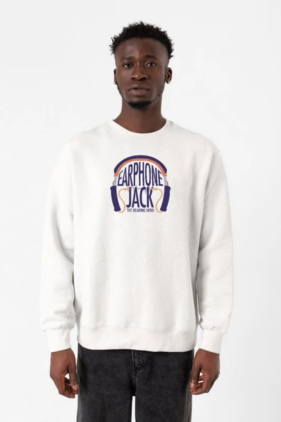 My Hero Academi Anime Earphone Jack Beyaz Erkek 2ip Sweatshirt