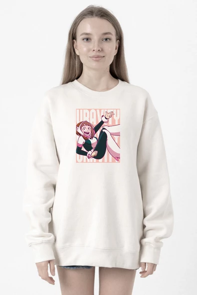 My Hero Academi Uravity Minimal Beyaz Kadın 2ip Sweatshirt ürün görseli