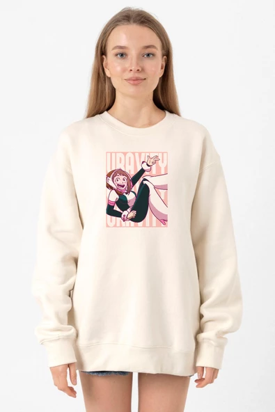 My Hero Academi Uravity Minimal Ekru Kadın 2ip Sweatshirt