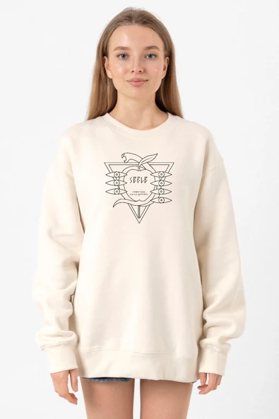Neon Genesis Evangelion Seele Logo Ekru Kadın 2ip Sweatshirt