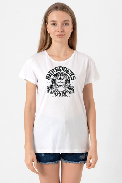 Ninja Turtles Shredder's Gym Beyaz Kadın Bisikletyaka Tshirt ürün görseli 1