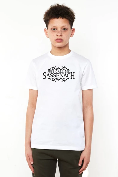 Outlander Just Call Me Sassenach Beyaz Çocuk Bisikletyaka Tshirt ürün görseli