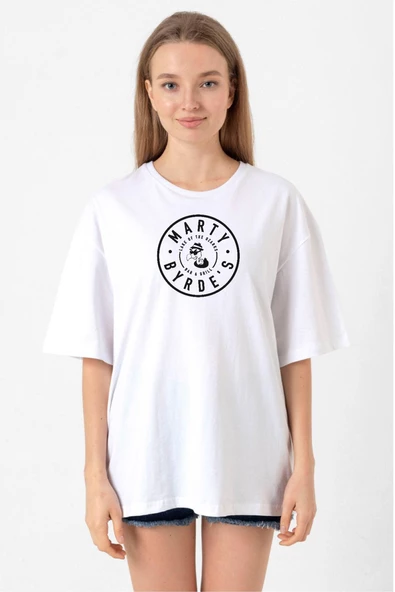 Ozark Marty Byrde's Logo Beyaz Kadın Oversize Tshirt