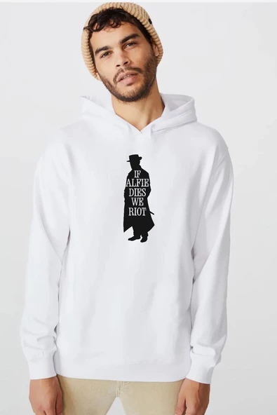 Peaky Blinders Alfie Dies Halloween Beyaz Erkek 3ip Kapşonlu  Sweatshirt