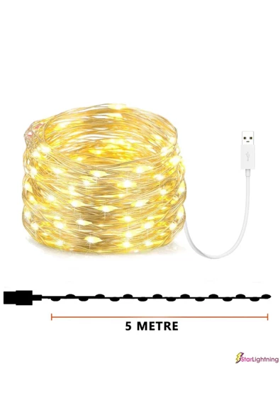 Peri Led Işık 5 Metre Usb Ile Çalışan Çok Amaçlı Dekoratif Aydınlatma - 5
