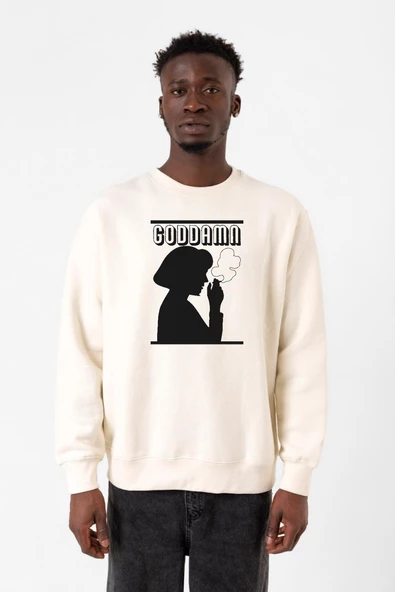 Pulp Fiction  Goddamn Ekru Erkek 2ip Sweatshirt