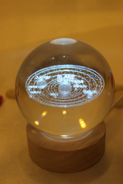 3D Led Işık Cam Küre Çok Işıklı Evren Güneş Sistemi Samanyolu - 5