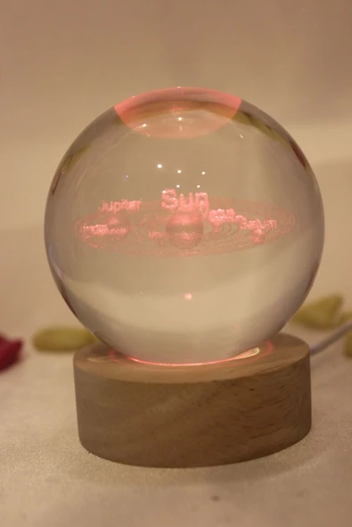 3D Led Işık Cam Küre Çok Işıklı Evren Güneş Sistemi Samanyolu - 2