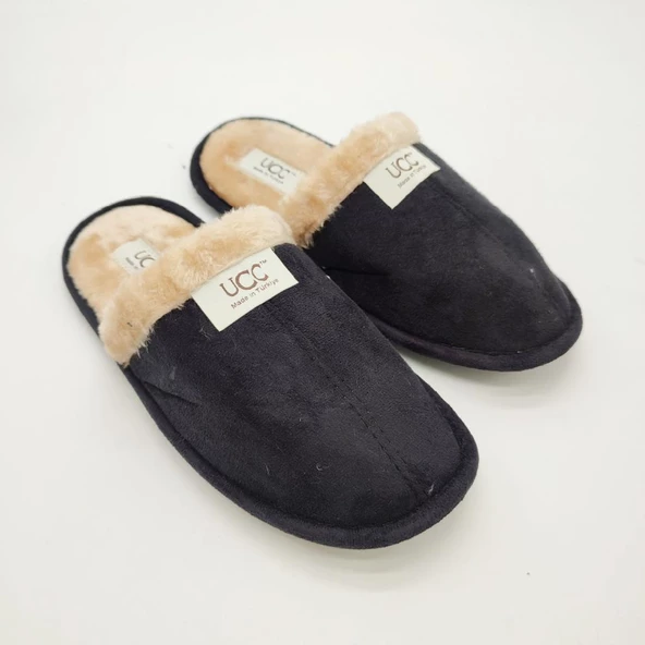 Siyah Renk Şık Tasarımlı Tüylü Model Erkek Terlik - 6