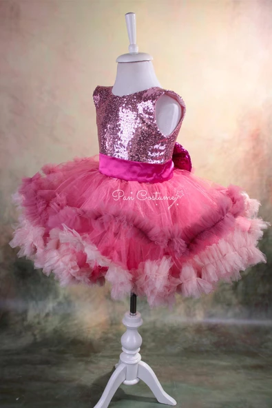 Pembe Pofuduk Elbise - 6